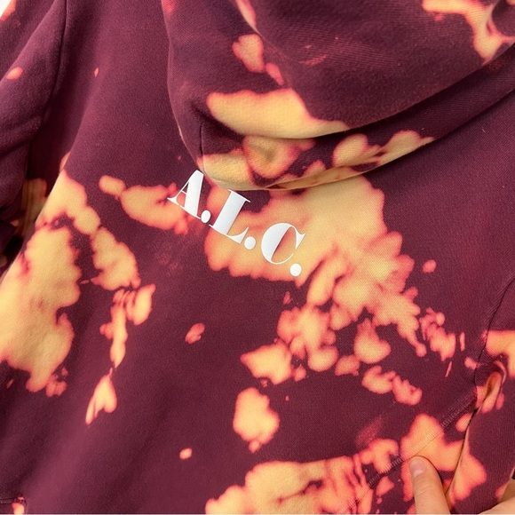 A.L.C tie dye burgundy hoodie L - Picture 7 of 10